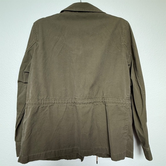 Levi Strauss Co Utility Jacket Olive Green Button Front Drawstring Waist Wmn S - Picture 3 of 11